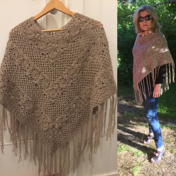 Kollasj lysebryun poncho