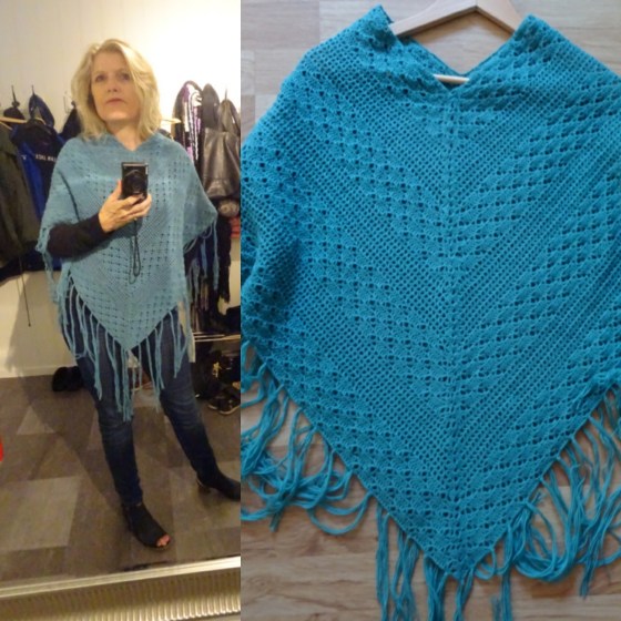Kollasj turkis poncho
