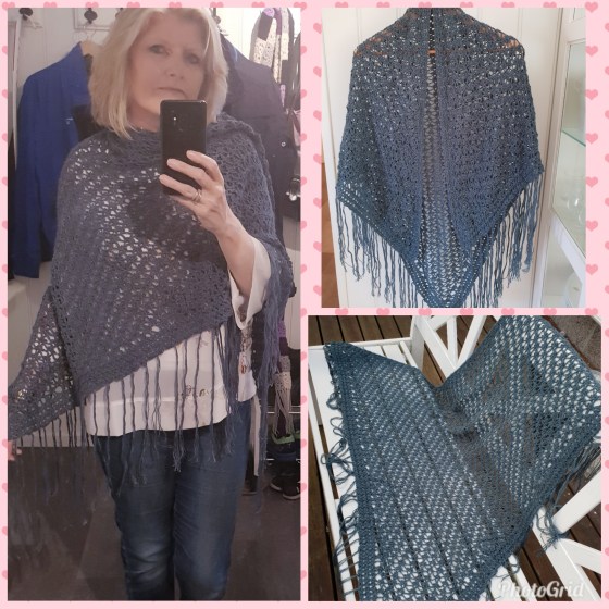 Kollasj grønn poncho alpakka silke