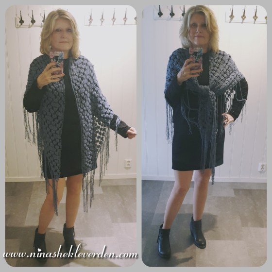 KOllasj av meg med blått sjal