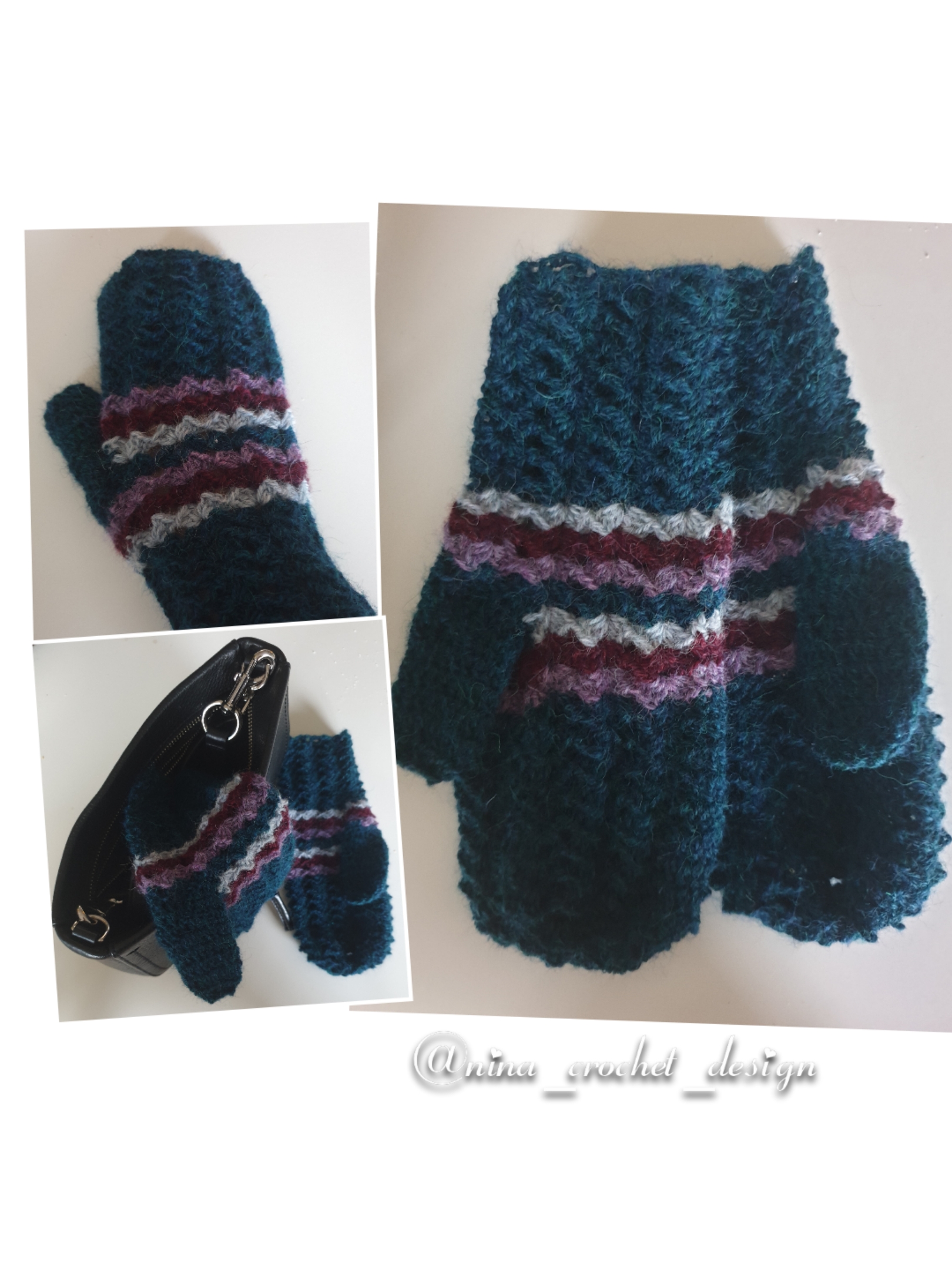 Kollasj gult stripete votter