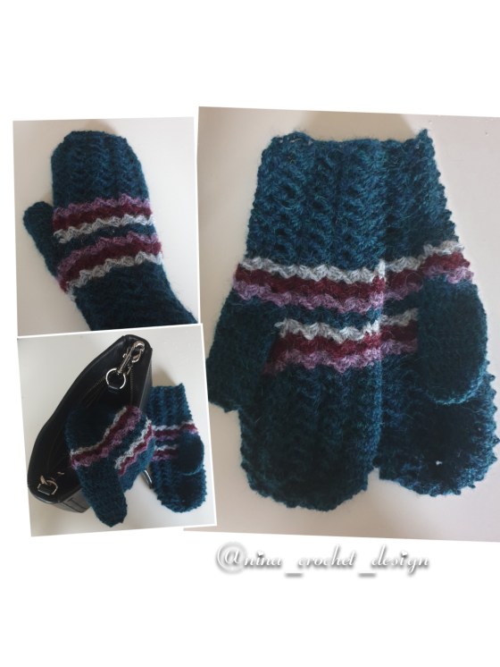 Kollasj gult stripete votter